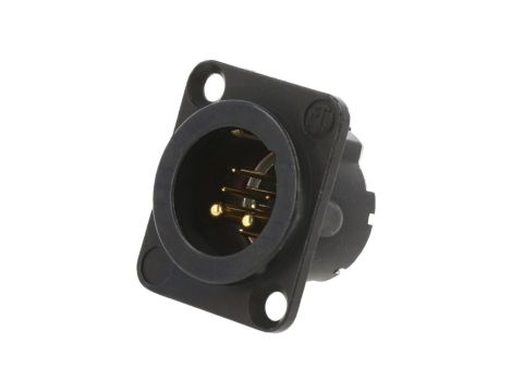 Złącze XLR, męskie, gniazdo, proste, PIN: 10 (8+2), lutowanie, kołnierz (2 otwory), na panel, NC10MD-LX-B