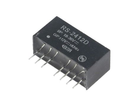 Przetwornica DC/DC, 2W, Uwej: 18...36VDC, Uwyj: 12VDC, Uwyj 2: -12VDC, 83mA, THT, RS-2412D