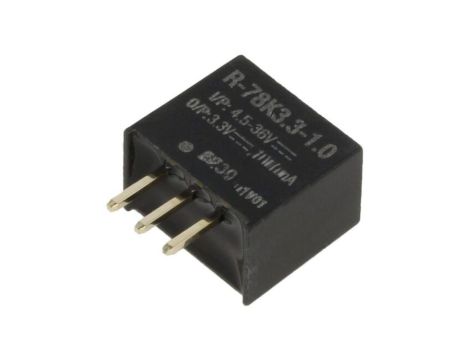 Przetwornica DC/DC, Uwej: 4,5...36VDC, Uwyj: 3,3VDC, 1A, THT, R-78K3.3-1.0