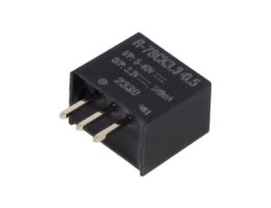 Przetwornica DC/DC, Uwej: 5...40VDC, Uwyj: 3,3VDC, 0,5A, THT, R-78CK3.3-0.5