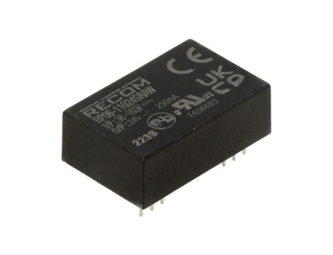 Przetwornica DC/DC, 6W, Uwej: 36...160VDC, Uwyj: 24VDC, 0,25A, THT, RP06-11024SRAW