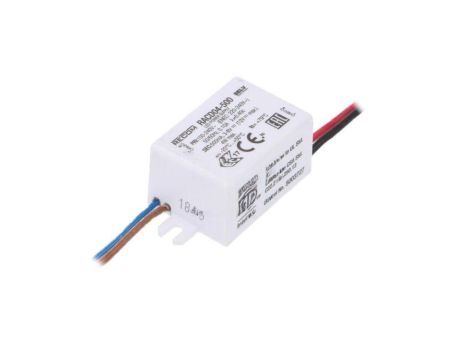 Zasilacz impulsowy, LED, 3...8VDC, 0,5A, IP65, przewody, RACD04-500