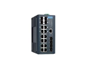 8GE + 4SFP + 4G Combo zarządzalny Switch z szerokim zakresem temperatury pracy EKI-7716G-4F4CI-BE