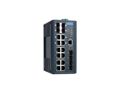 8GE + 4SFP + 4G Combo zarządzalny Switch z szerokim zakresem temperatury pracy EKI-7716G-4F4CI-BE