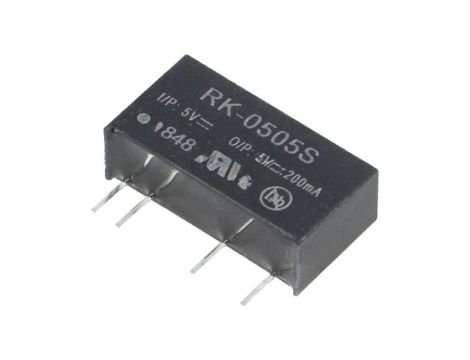 Przetwornica DC/DC, 1W, Uwyj: 5V DC, Iwyj: 0,2A, THT, RK-0505S
