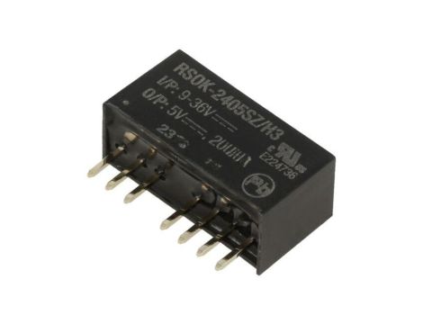 Przetwornica DC/DC, 1W, Uwyj: 5V DC, Iwyj: 0,2A, THT, RSOK-2405SZ/H3