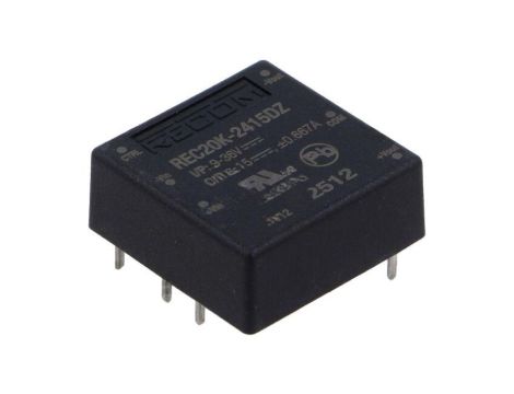 Przetwornica DC/DC, 20W, Uwyj: 15V DC, Uwyj 2: -15V DC, Iwyj: 0,667A, Iwyj 2: 667mA, THT, REC20K-2415DZ