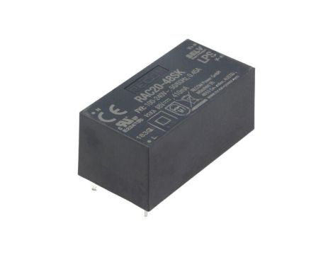 Przetwornica AC/DC, 20W, Uwyj: 48V DC, Iwyj: 0,42A, PCB, RAC20-48SK