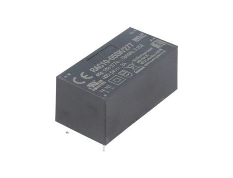 Przetwornica AC/DC, 10W, Uwyj: 5V DC, Iwyj: 2A, PCB, RAC10-05SK/277