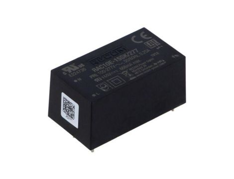 Przetwornica AC/DC, 10W, Uwyj: 15V DC, Iwyj: 0,666A, PCB, RAC10E-15SK/277