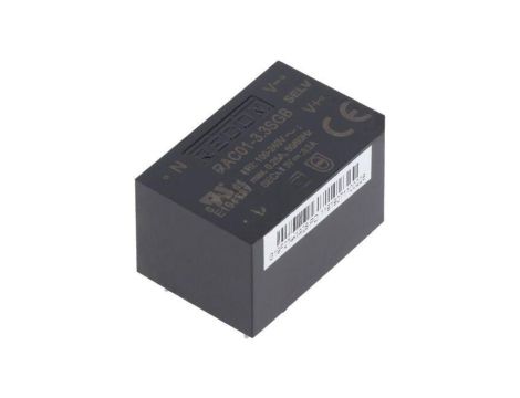 Przetwornica AC/DC, 1W, Uwyj: 3,3V DC, Iwyj: 0,303A, PCB, RAC01-3.3SGB