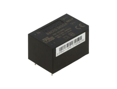 Przetwornica AC/DC, 2W, Uwyj: 24V DC, Iwyj: 83mA, PCB, RAC02-24SGA