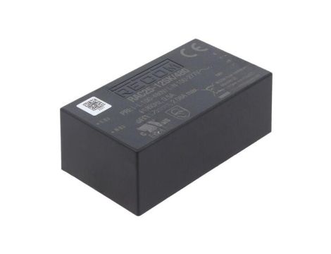 Przetwornica AC/DC, 25W, Uwyj: 12V DC, Iwyj: 2,08A, PCB, RAC25-12SK/480