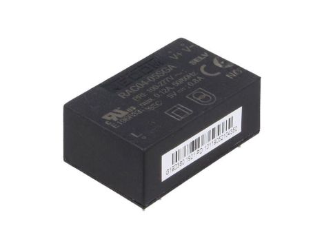 Przetwornica AC/DC, 4W, Uwyj: 5V DC, Iwyj: 0,8A, PCB, RAC04-05SGA