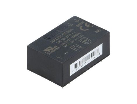 Przetwornica AC/DC, 3W, Uwyj: 5V DC, Iwyj: 0,6A, PCB, RAC03-05SGA