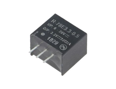 Przetwornica DC/DC, 1,65W, Uwyj: 3,3V DC, Iwyj: 0,5A, PCB, R-78E3.3-0.5