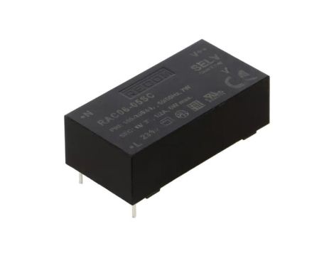 Przetwornica AC/DC, 6W, Uwyj: 5V DC, Iwyj: 1,2A, PCB, RAC06-05SC