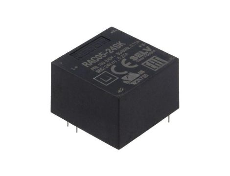 Przetwornica AC/DC, 5W, Uwyj: 24V DC, Iwyj: 0,21A, PCB, RAC05-24SK