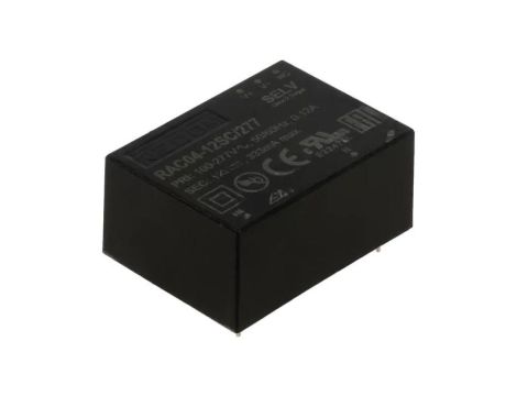 Przetwornica AC/DC, 4W, Uwyj: 12V DC, Iwyj: 0,333A, PCB, RAC04-12SC/277