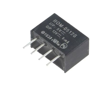 Przetwornica DC/DC, 1W, Uwyj: 12V DC, Iwyj: 83mA, THT, ROM-0512S