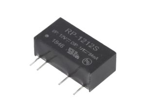 Przetwornica DC/DC, 1W, Uwyj: 12V DC, Uwyj 2: -12V DC, Iwyj: 84mA, THT, RP-1212S