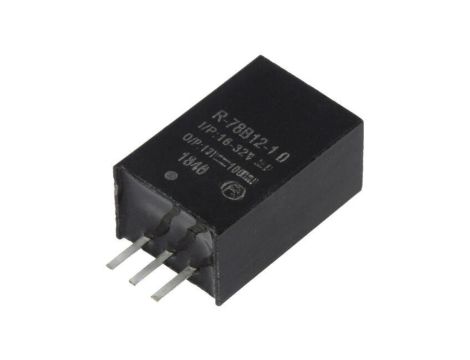 Przetwornica DC/DC, 12W, Uwyj: 12V DC, Iwyj: 1A, PCB, R-78B12-1.0
