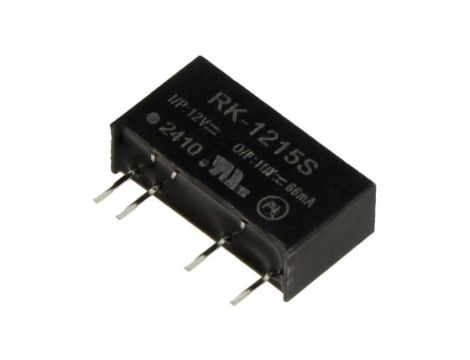 Przetwornica DC/DC, 1W, Uwyj: 15V DC, Iwyj: 66mA, THT, RK-1215S