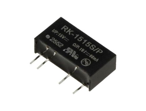 Przetwornica DC/DC, 1W, Uwyj: 15V DC, Iwyj: 66mA, THT, RK-1515S/P