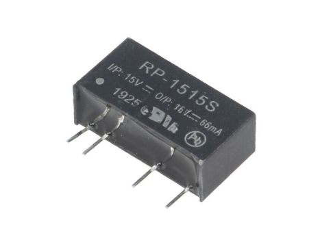 Przetwornica DC/DC, 1W, Uwyj: 15V DC, Iwyj: 66mA, THT, RP-1515S