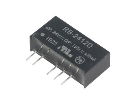 Przetwornica DC/DC, 1W, Uwyj: 12V DC, Uwyj 2: -12V DC, Iwyj: 42mA, Iwyj 2: 42mA, THT, RB-2412D