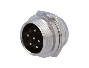 Złącze mikrofonowe gniazdo męskie PIN: 6 na panel GX16 FC684206