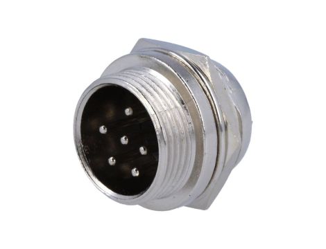 Złącze mikrofonowe gniazdo męskie PIN: 6 na panel GX16 FC684206