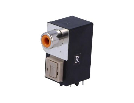 Złącze optyczne (Toslink) + RCA z pokrywą THT kątowe 90 ORJ-6 FCR684206R