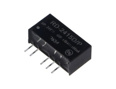 Przetwornica DC/DC, 2W, Uwej: 21,6...26,4VDC, Uwyj: 15VDC, Uwyj 2: -15VDC, 66mA, THT, RD-2415D/P