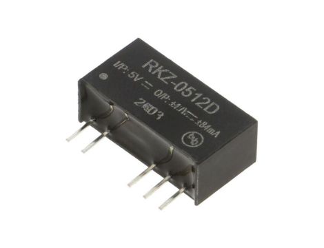 Przetwornica DC/DC, 2W, Uwej: 4,5...5,5VDC, Uwyj: 12VDC, Uwyj 2: -12VDC, 84mA, THT, RKZ-0512D