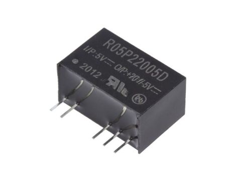 Przetwornica DC/DC, 2W, Uwej: 4,5...5,5VDC, Uwyj: 20VDC, Uwyj 2: -5VDC, 50mA, 0,2A, THT, R05P22005D