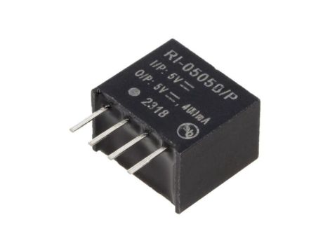 Przetwornica DC/DC, 2W, Uwej: 4,5...5,5VDC, Uwyj: 5VDC, 0,4A, THT, RI-0505S/P