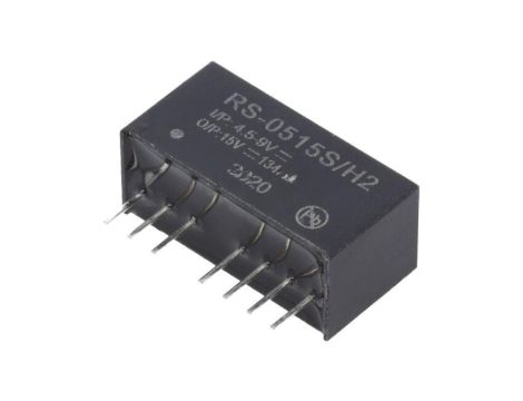 Przetwornica DC/DC, 2W, Uwej: 4,5...9VDC, Uwyj: 15VDC, 134mA, THT, RS-0515S/H2