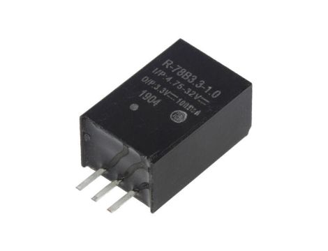Przetwornica DC/DC, 3,3W, Uwej: 4,75...32VDC, Uwyj: 3,3VDC, 1A, PCB, R-78B3.3-1.0