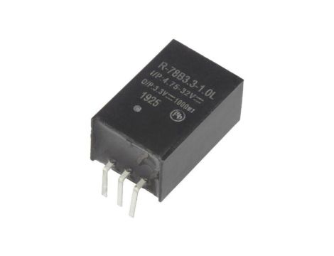 Przetwornica DC/DC, 3,3W, Uwej: 4,75...32VDC, Uwyj: 3,3VDC, 1A, PCB, R-78B3.3-1.0L