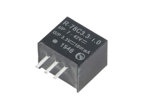 Przetwornica DC/DC, 3,3W, Uwej: 7...42VDC, Uwyj: 3,3VDC, 1A, PCB, R-78C3.3-1.0