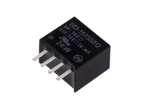 Przetwornica DC/DC, 3W, Uwej: 13,5...16,5VDC, Uwyj: 15VDC, 0,2A, THT, RI3-1515S/H2
