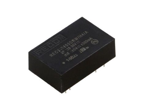 Przetwornica DC/DC, 3W, Uwej: 18...36VDC, Uwyj: 5VDC, Uwyj 2: -5VDC, 0,3A, THT, REC3-2405DRW/H4/A