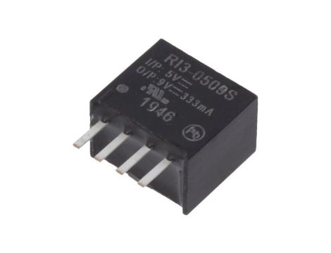 Przetwornica DC/DC, 3W, Uwej: 4,5...5,5VDC, Uwyj: 9VDC, 0,333A, THT, RI3-0509S