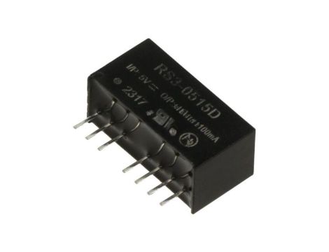 Przetwornica DC/DC, 3W, Uwej: 4,5...9VDC, Uwyj: 15VDC, Uwyj 2: -15VDC, 0,1A, THT, RS3-0515D