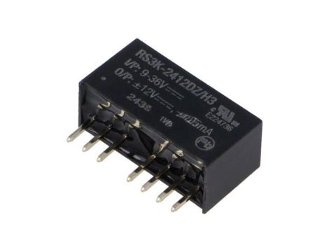 Przetwornica DC/DC, 3W, Uwej: 9...36VDC, Uwyj: 12VDC, Uwyj 2: -12VDC, 0,125A, THT, RS3K-2412DZ/H3
