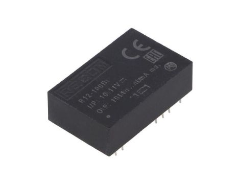 Przetwornica DC/DC, 5W, Uwej: 10...14VDC, Uwyj: 50...135VDC, THT, R12-100B