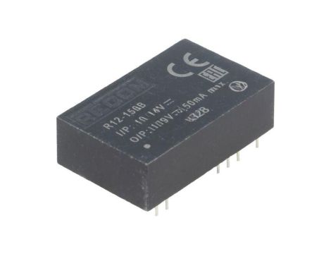 Przetwornica DC/DC, 5W, Uwej: 10...14VDC, Uwyj: 92...200VDC, THT, R12-150B