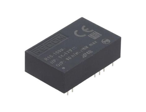 Przetwornica DC/DC, 5W, Uwej: 14...17VDC, Uwyj: 59...130VDC, THT, R15-100B
