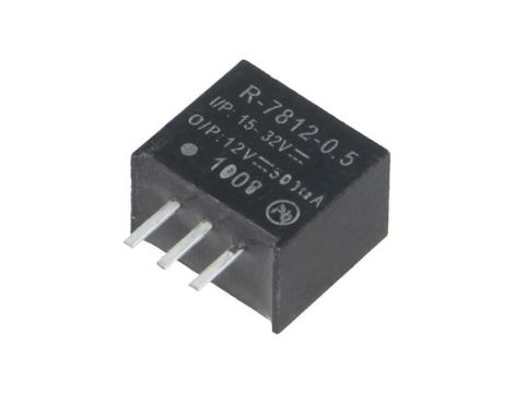 Przetwornica DC/DC, 6W, Uwej: 15...32VDC, Uwyj: 12VDC, 0,5A, PCB, R-7812-0.5